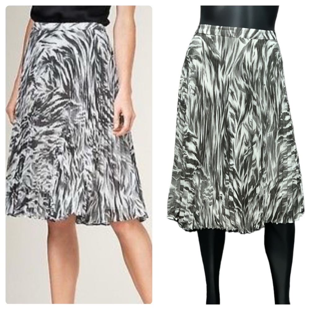 NWT Talbots Pleated Animal Print Skirt 12P